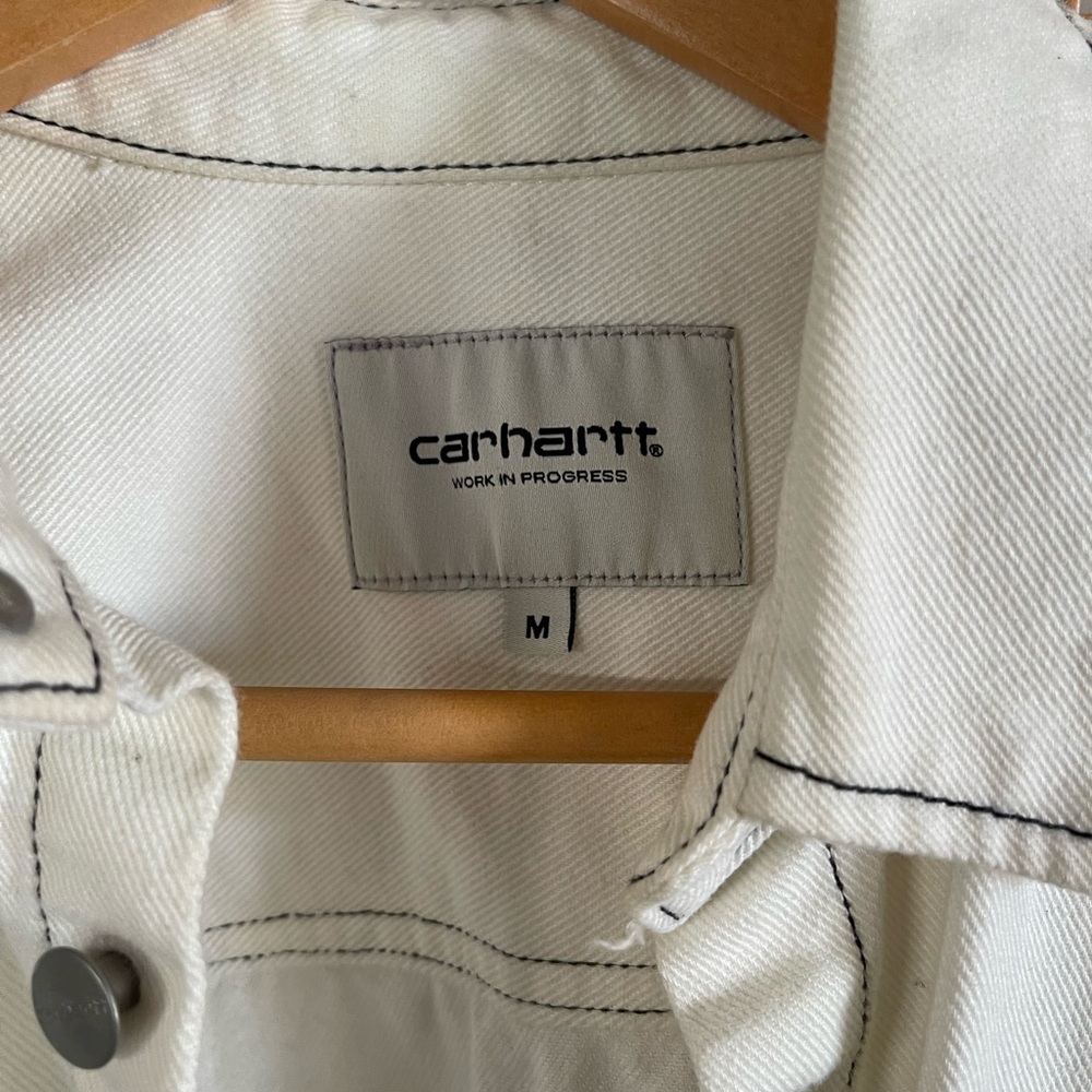 Carhartt Cream Button-Up Shirt with Black Stitching - Picture 3 of 7